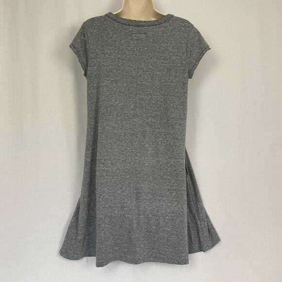 Current Elliott V Neck Trapeze Dress 2 Medium Large Heather Gray Pockets T Shirt - Picture 5 of 14